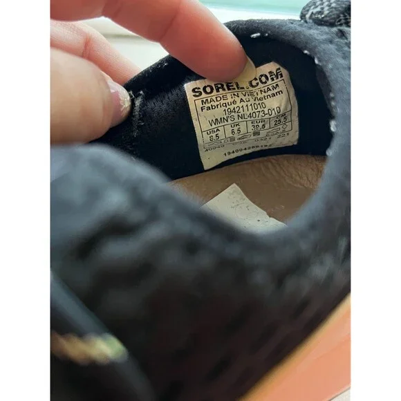 Sorel Kinetic Impact Lace Sneakers in Black Tan and Chartreuse Women’s Size 8.5 - Picture 11 of 12